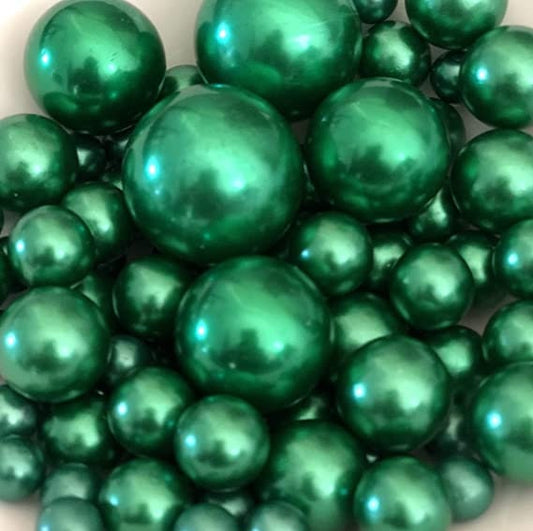 100 Emerald green Use For Floating Vase Filler Pearls Centerpiece Decor, Use for make up brush holder