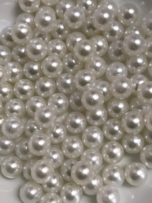 700pcs White 10mm Pearls No Holes Use For Vase Fillers, Confetti, DIY Craft Jewelry Projects, Make Up Brush Pearls Fillers