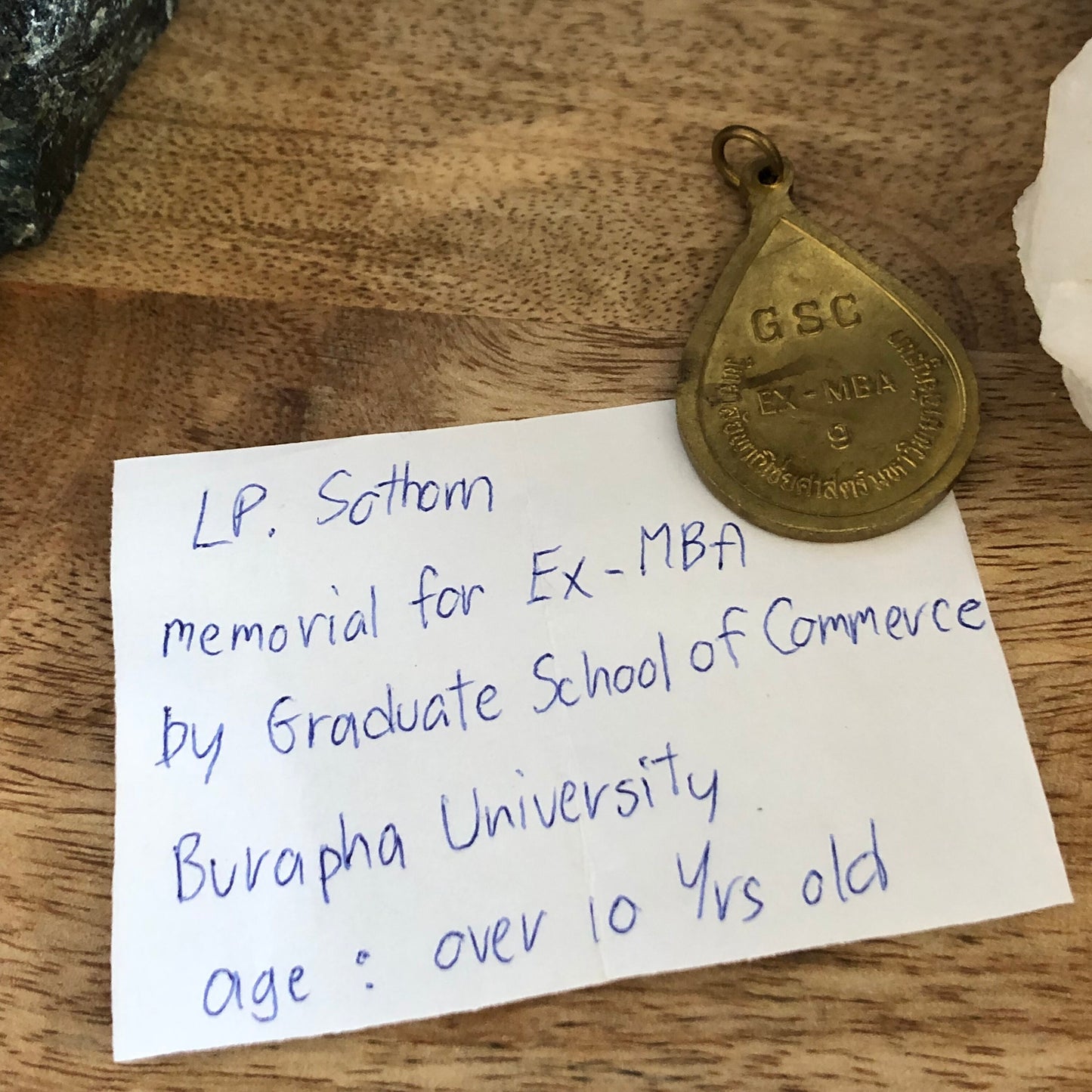 LP Sothorn Buddha Amulet Pendant From Thailand Age 10 years