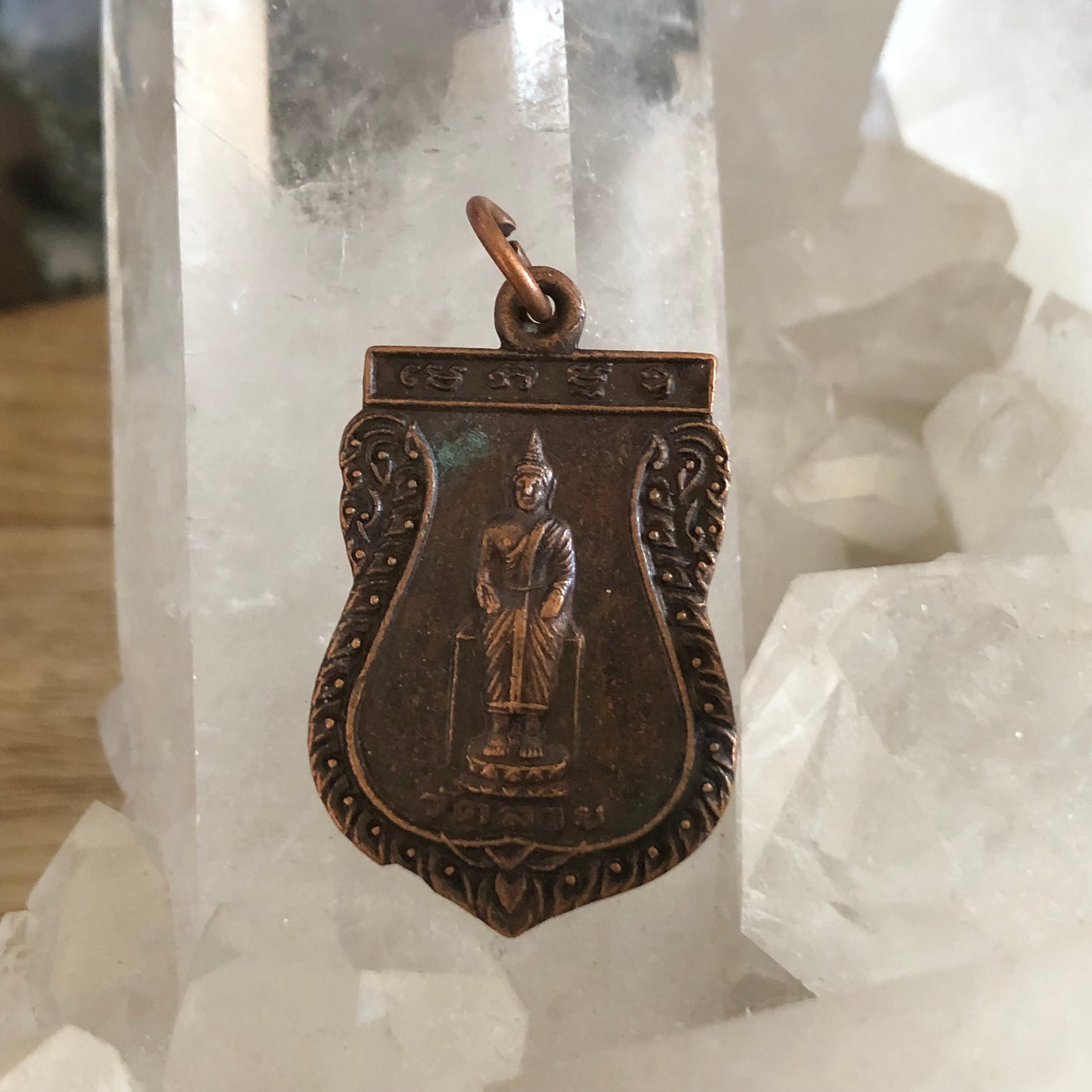 Sitting Big Buddha Amulet Pendant From Thailand At Line Temple , 10 years old