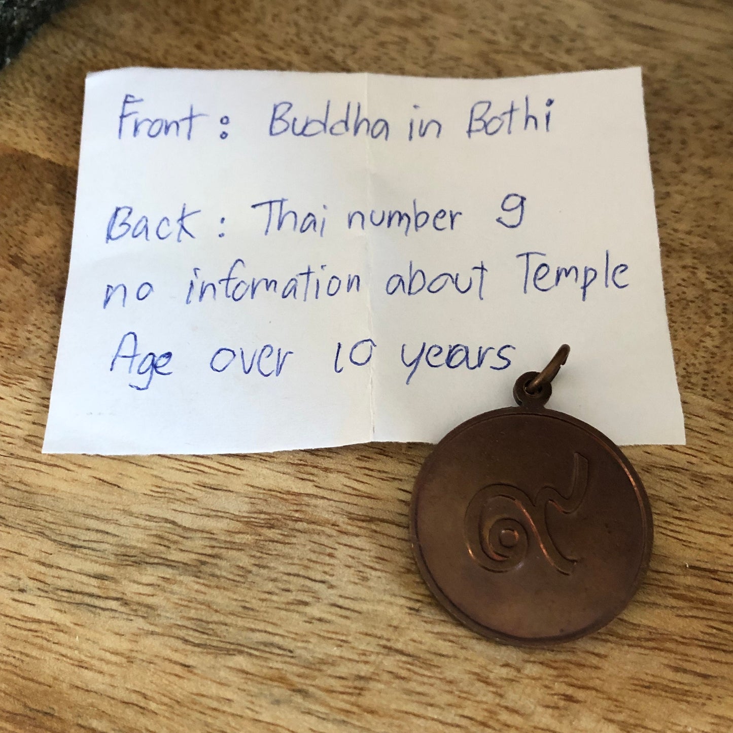 Buddha In Bothi, Thai Number 9, Authentic Thailand Pendant, Talisman, Buddha pendants, Age 10 years