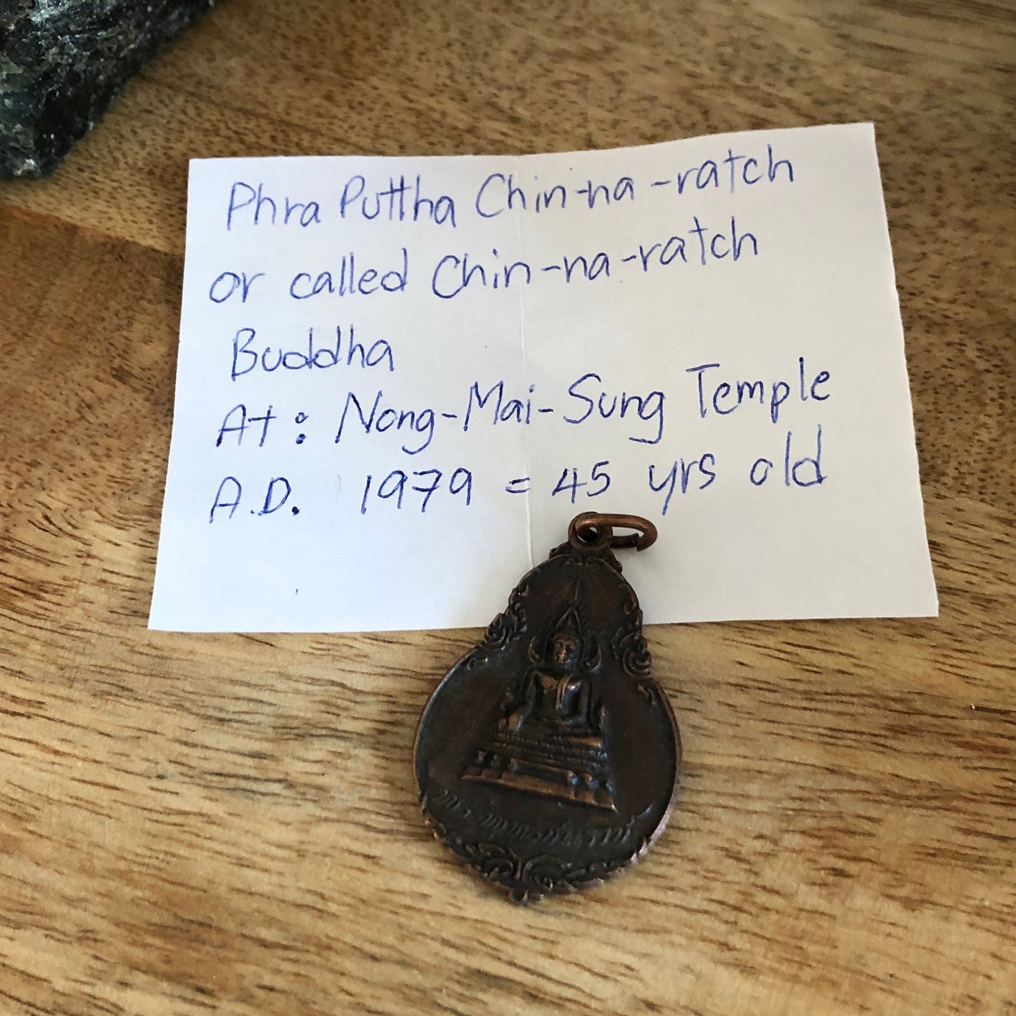 Phra Puttha Chinna Ratch Buddha Amulet, Authentic, At Nong Mai Sung Temple, AD 1979, 45 years old