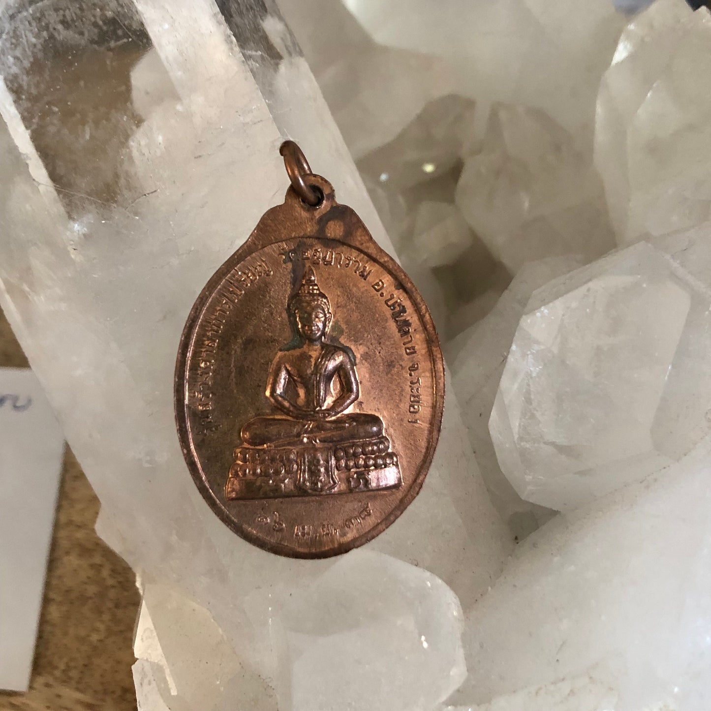 Big Buddha Amulet, Monk: Phra Khru Amorn Khu-na-nat, At Art Da Ram Temple, AD 1995, 29 years old, Authentic Thailand amulets, pendants coin