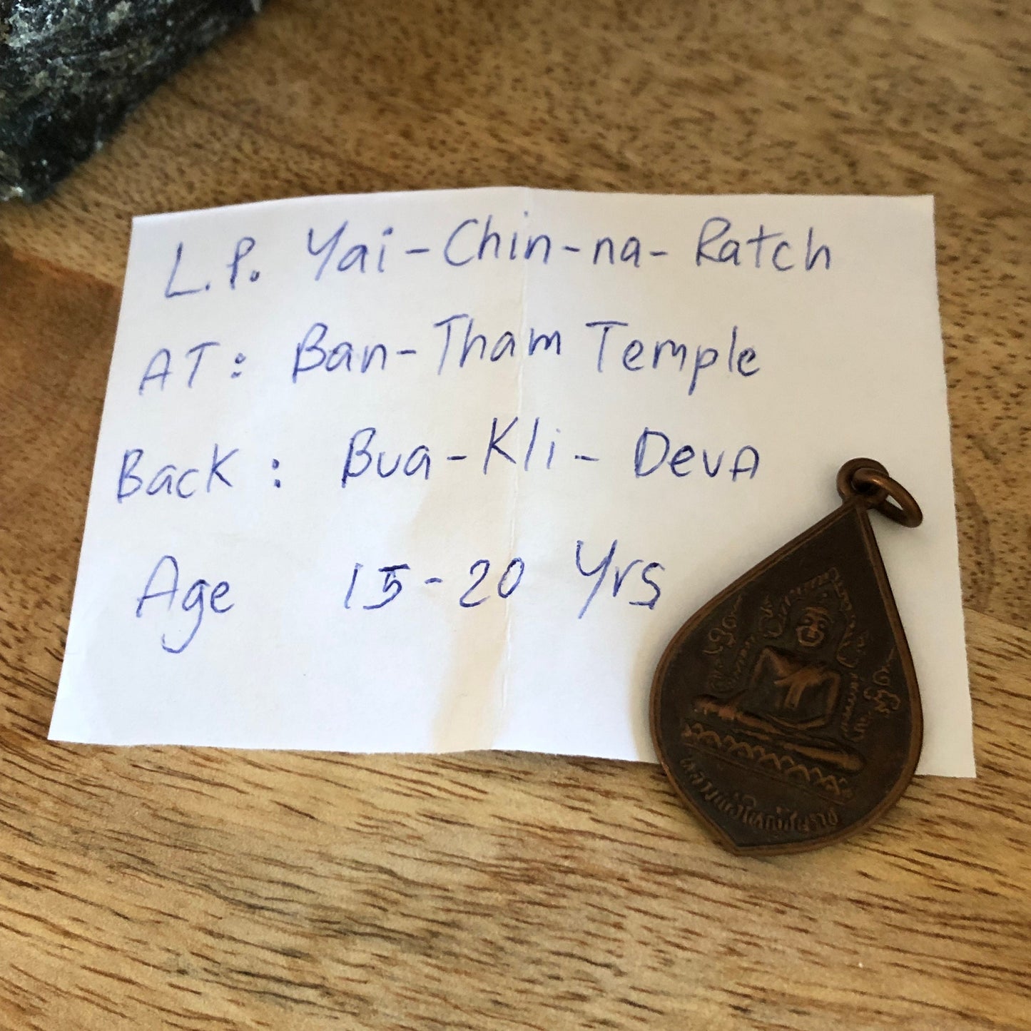 LP Yai Chinna Ratch At Ban Tham Temple, Bua Kli Deva, Age 15-20 years, Authentic Thailand amulets, pendants coin