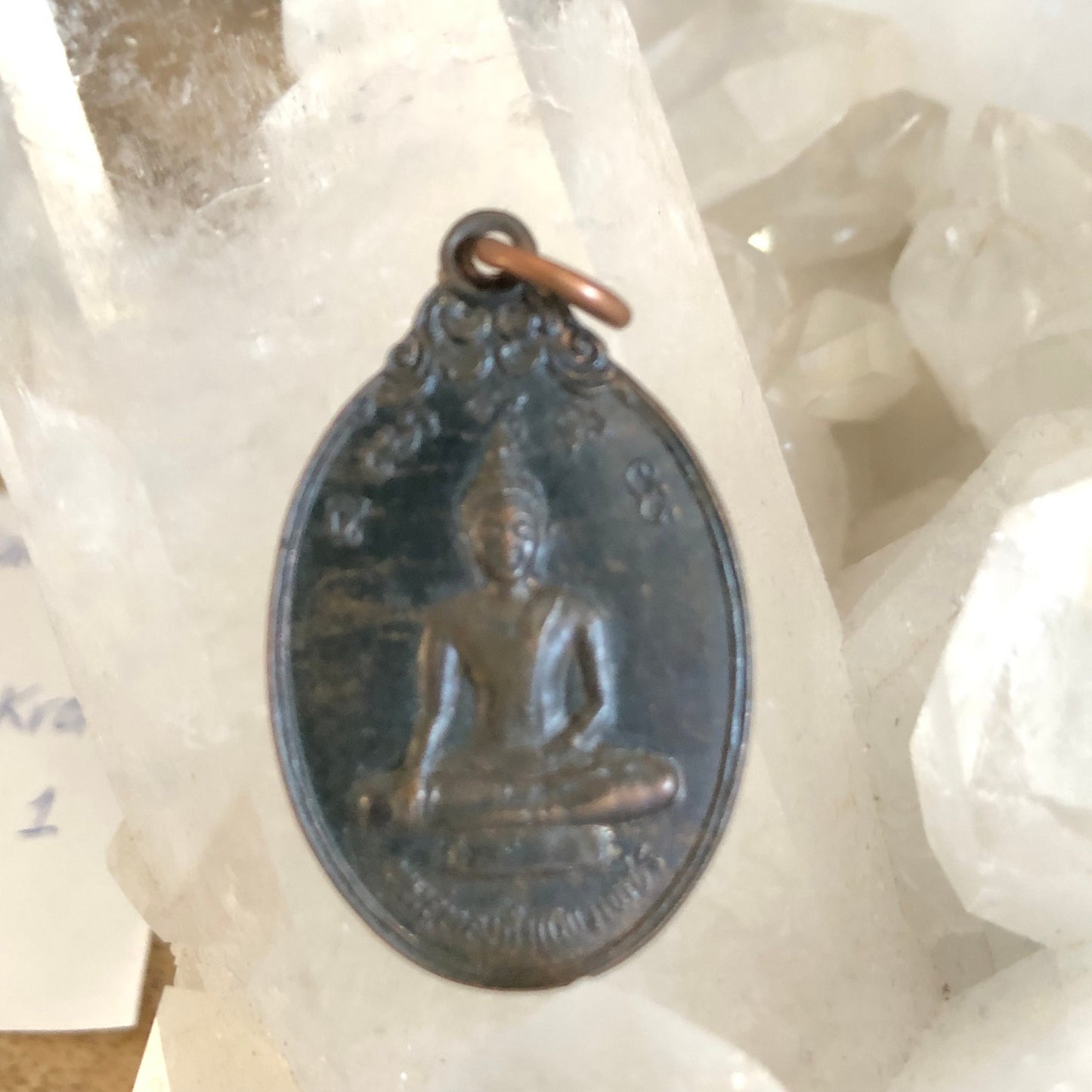 LP Phra U Thong Kam Phaeng Petch, God Father at Kra Tai Thong Cave, Version 1, age 15 years, authentic Thailand Pendant Buddha talisman.