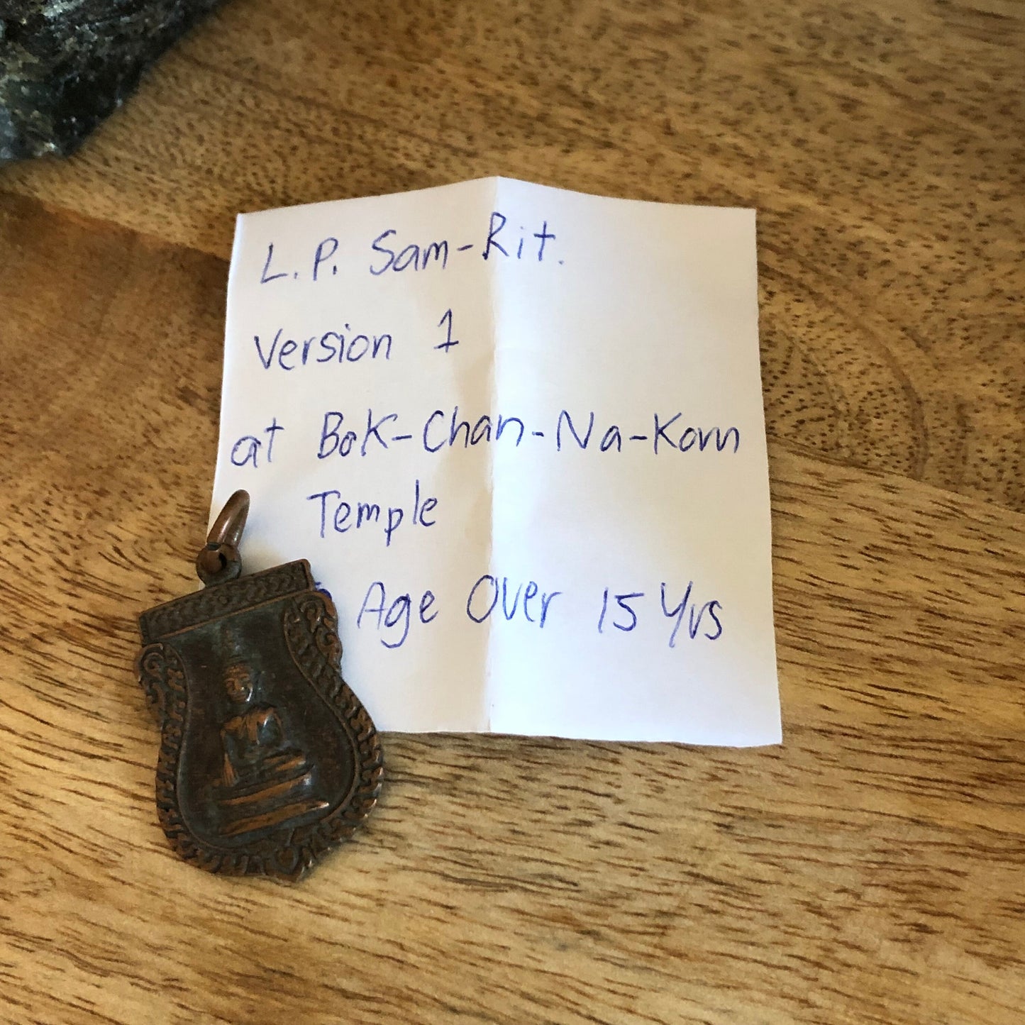 LP Sam Rit Buddha Amulet, At Bok Chan Na Korn Temple, Age over 15 years, Authentic Thailand Talisman Pendant