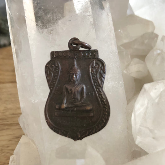 L B Yai buddha amulet pendant from Thailand at Pra-Thet temple