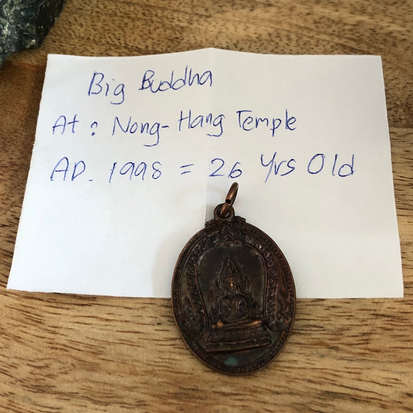 Big Buddha amulet pendant from Thailand at Nong Hang Temple AD 1998