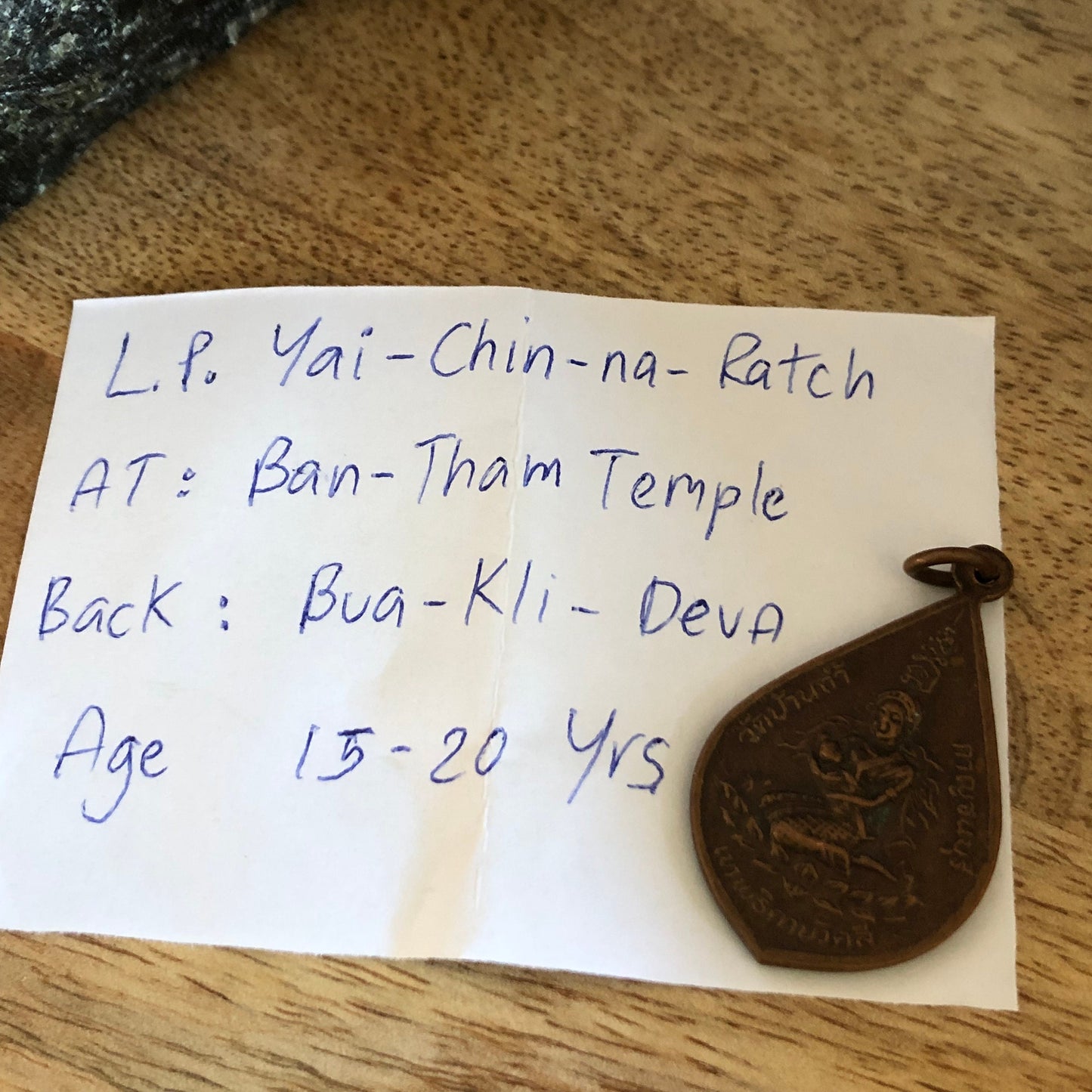 LP Yai Chinna Ratch At Ban Tham Temple, Bua Kli Deva, Age 15-20 years, Authentic Thailand amulets, pendants coin