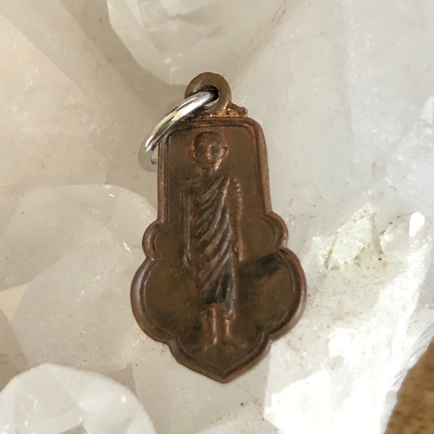 Monk Phra Khru Jaras, Tiger, At Rue Sri Nus Ja Ras Wong Sa Ram Temple, Age 20 years, Authentic Thailand Buddha Monk Talisman, Pendant.