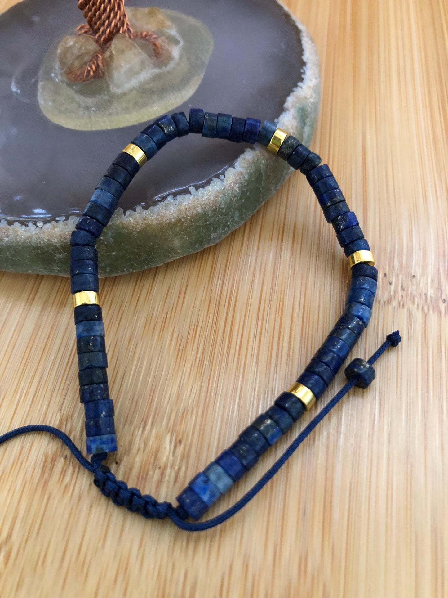 Lapis Lazuli spiritual beads, a powerful manifestation stone, hematite protection bead, meditating power gemstone bracelet, yoga bracelet