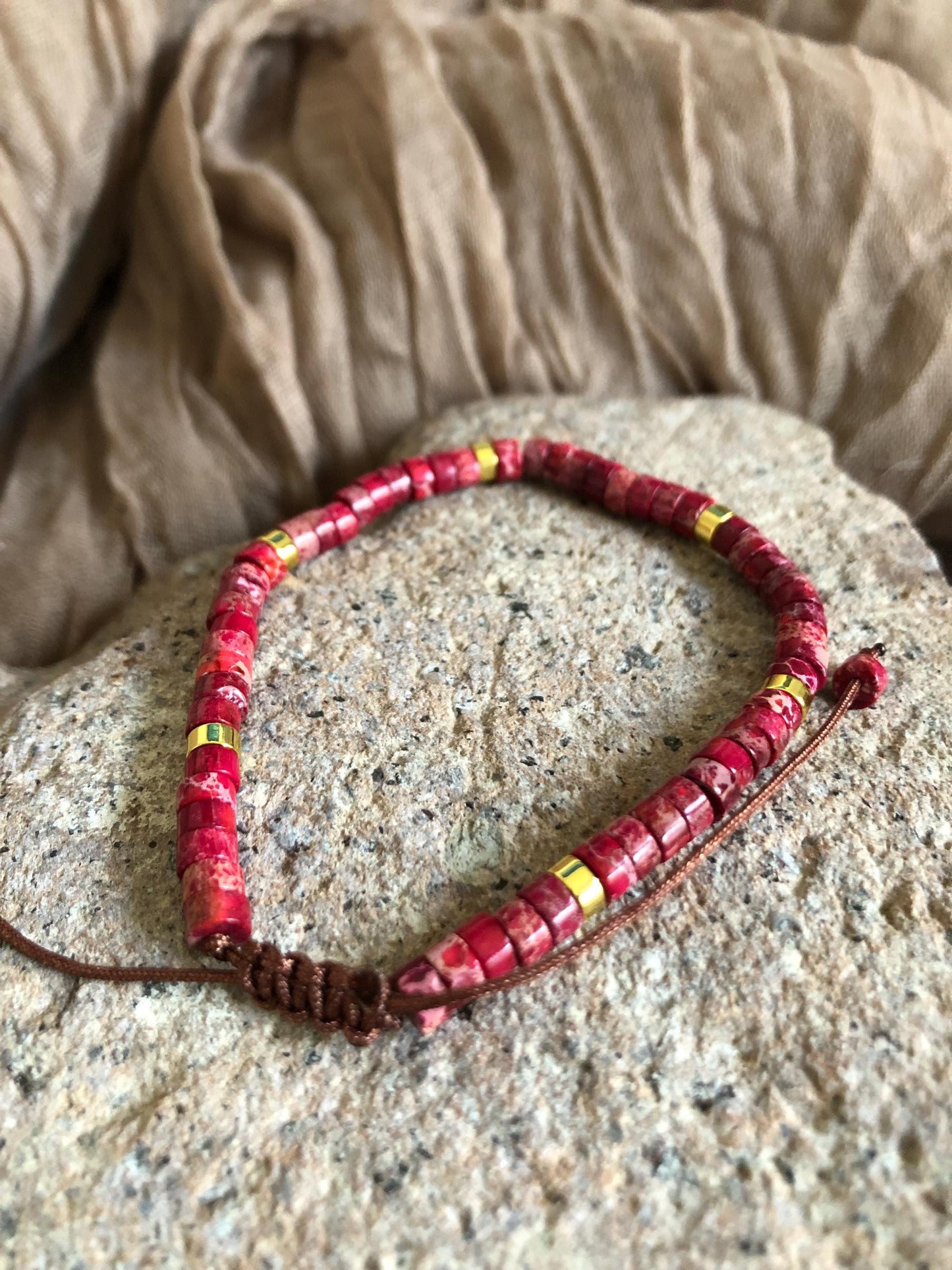 Red Sea Sediment Jasper spiritual beads bracelet 2x4, meditation bracelet, mothers day gift, birthday gift, beaded gemstone power beads