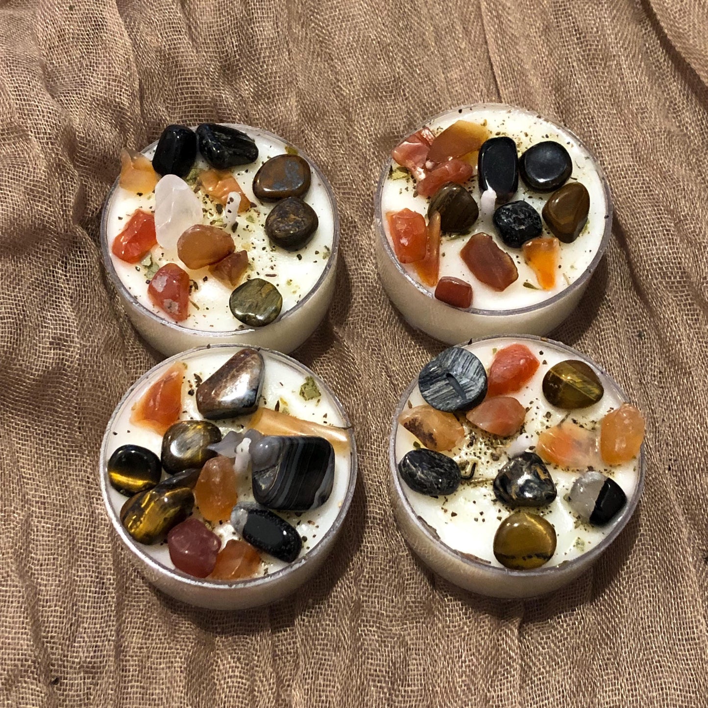 You got this tealight mantra candles,  affirmation intention candles with crystals and herbs, soy candle