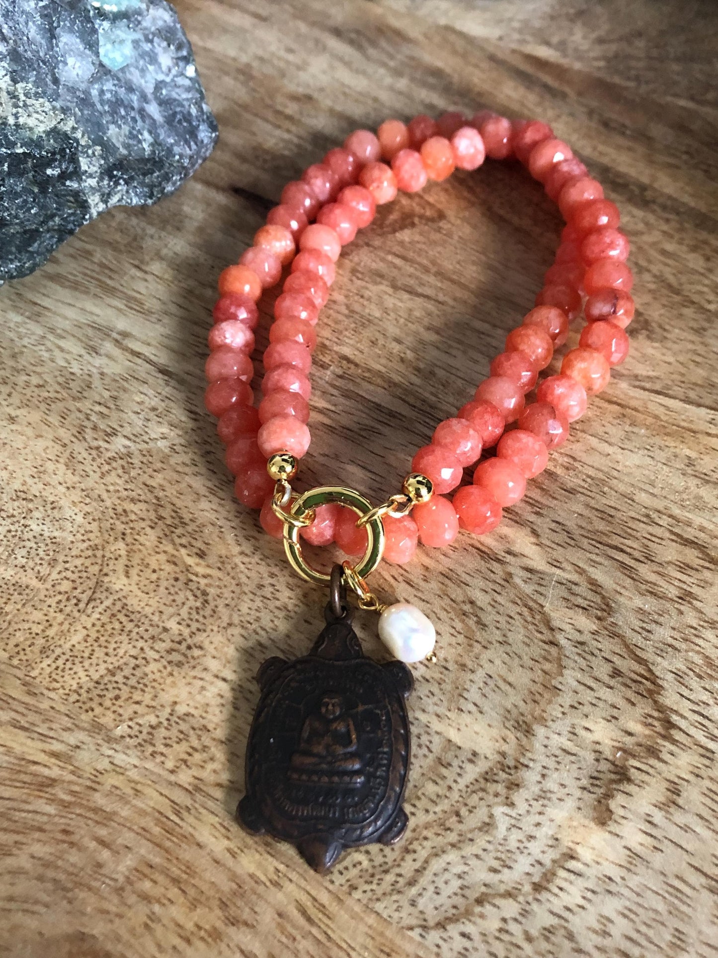 Sunstone Choker Necklace Joy, Vitality, Abundance, Thailand Buddha Amulet Pendant,  Empowering Meditation Boho Chic Necklace