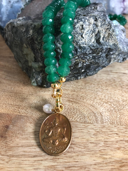 Jade Choker Necklace, Abundance, Prosperity, Good Fortune, Vintage Thai Ganesha Pendant, protective, Amulet from Thailand