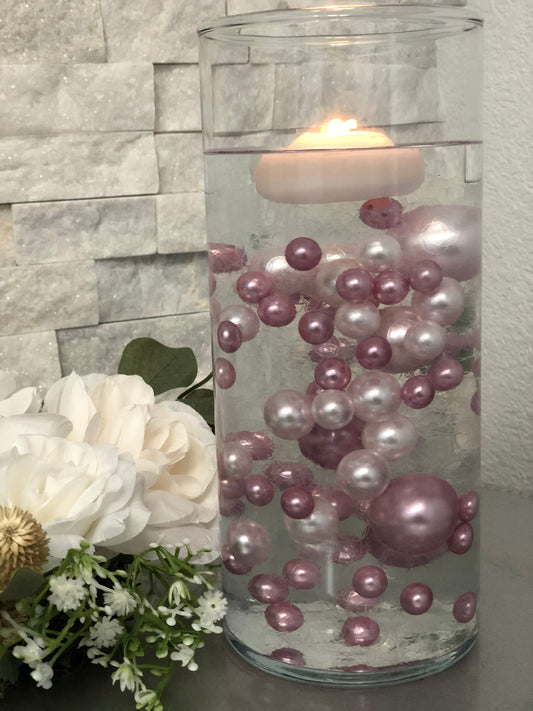 Dusty Rose Blush Floating Pearls - Vase Filler Pearls Jumbo Pearls No Hole Pearls