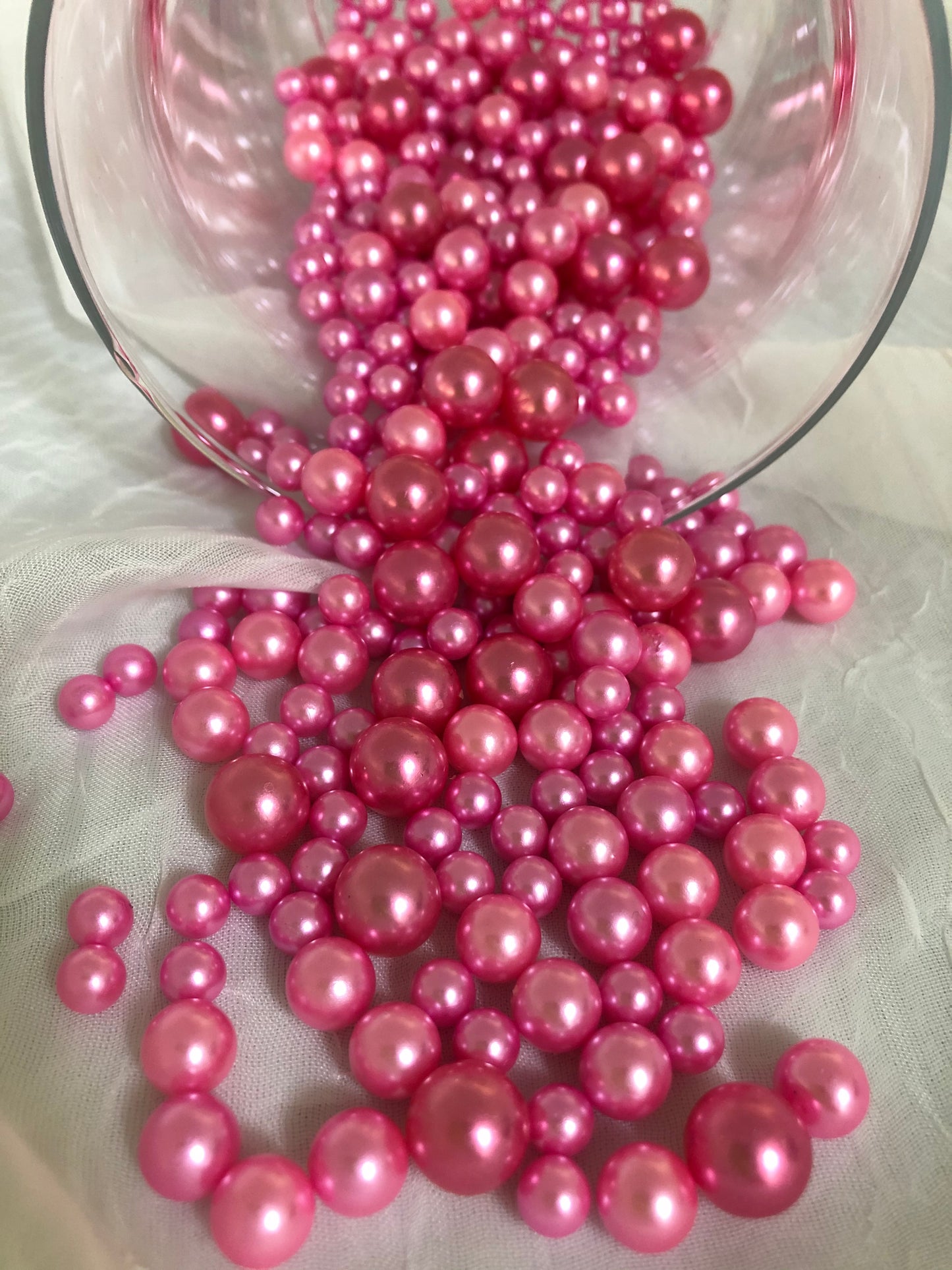 Pink Pearl Confetti Vase Fillers 500pc Small Pearls No Holes