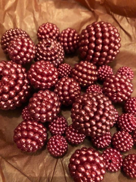 Burgundy Berry Beads 35pcs For Vase Filler Decors, Centerpieces