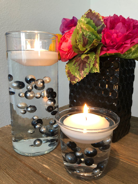 Ombre Floating Pearls Silver/Black 60pc mix size pearls. DIY Floating Pearl Centerpiece