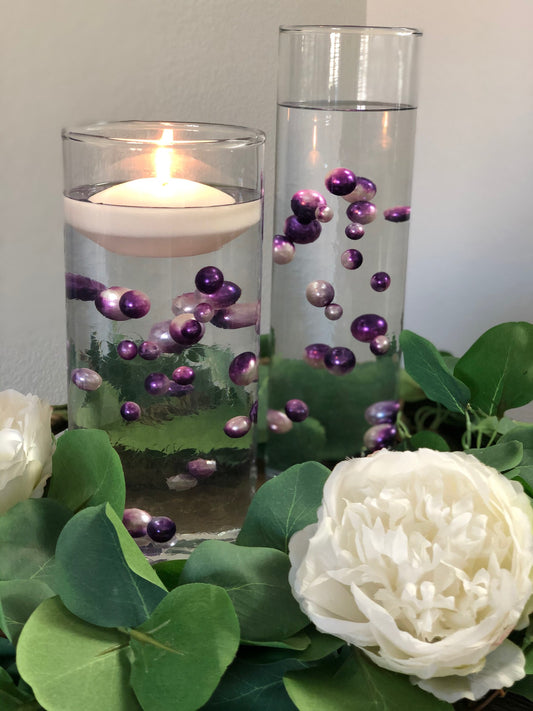 Floating Pearls Ombre/Watercolor Purple/Lilac 60pc mix size pearls. DIY Floating Pearl Centerpiece