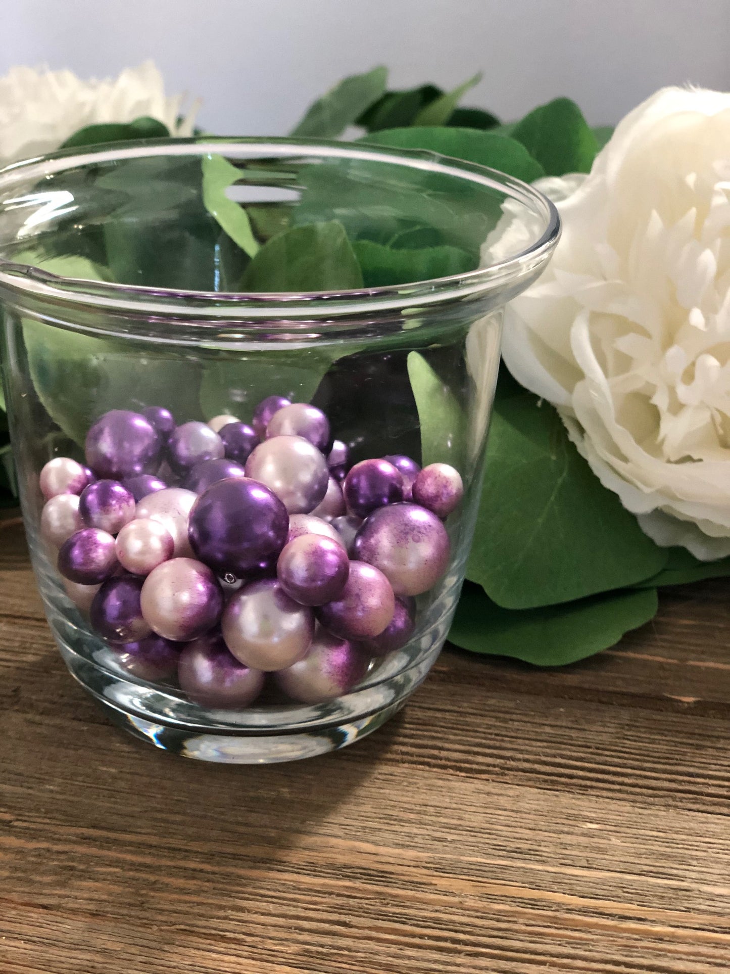 Floating Pearls Ombre/Watercolor Purple/Lilac 60pc mix size pearls. DIY Floating Pearl Centerpiece