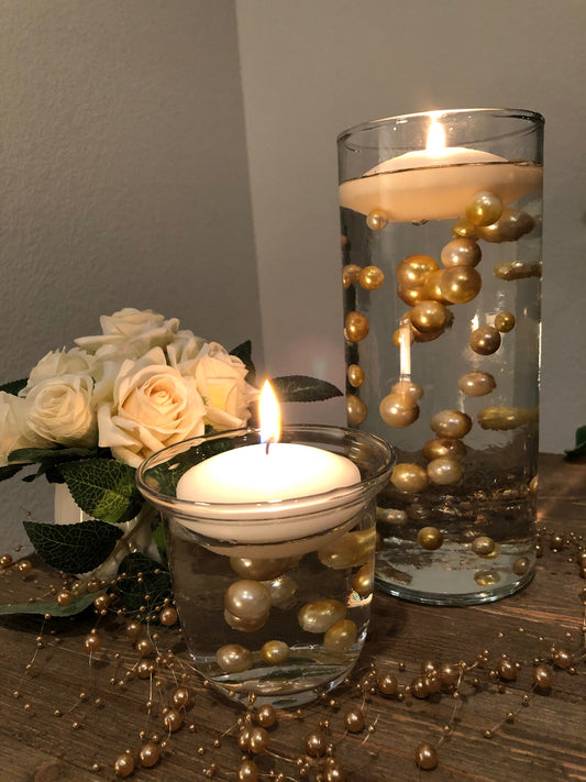 Ombre Floating Pearls Champagne/Gold 60pc mix size pearls. DIY Floating Pearl Centerpiece