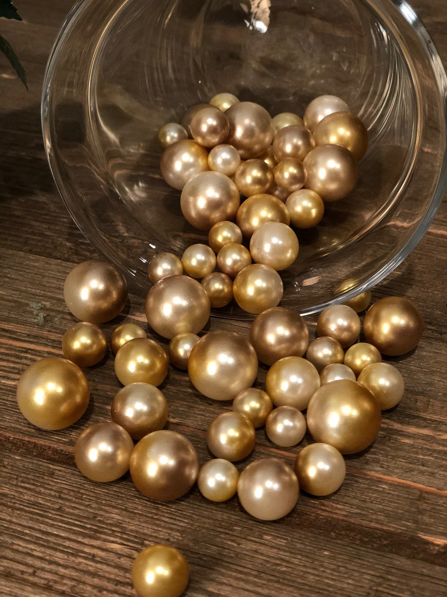 Ombre Floating Pearls Champagne/Gold 60pc mix size pearls. DIY Floating Pearl Centerpiece