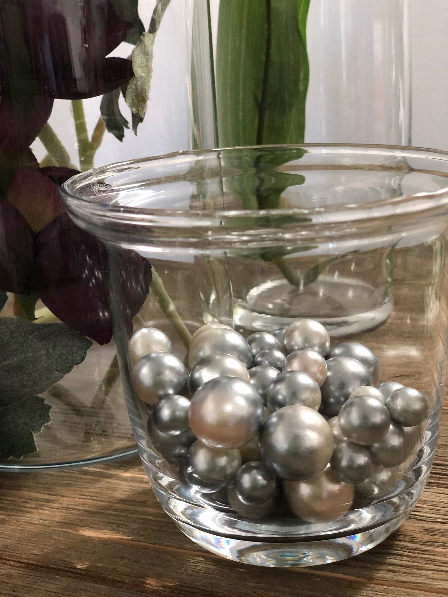 Floating Pearls Ombre/Watercolor Silver/Ivory 60pc mix size pearls. DIY Floating Pearl Centerpiece