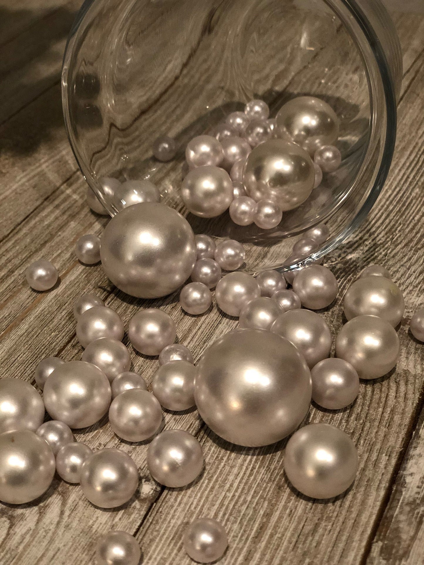 Sage Green/White Pearls DIY Floating Pearls/160 pc Mix Size Pearls, No Hole Pearls For Vase Fillers, Crafts, DIY Floating Pearls