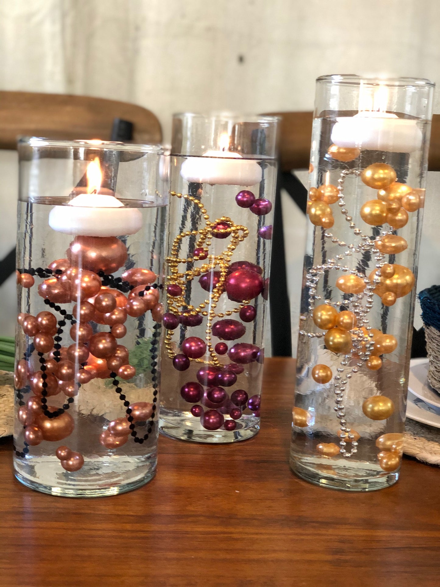 Copper/Burnt Orange Floating Pearl Decoration/Centerpiece