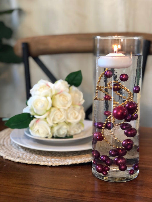 Burgundy Floating Pearl Decoration/Centerpiece