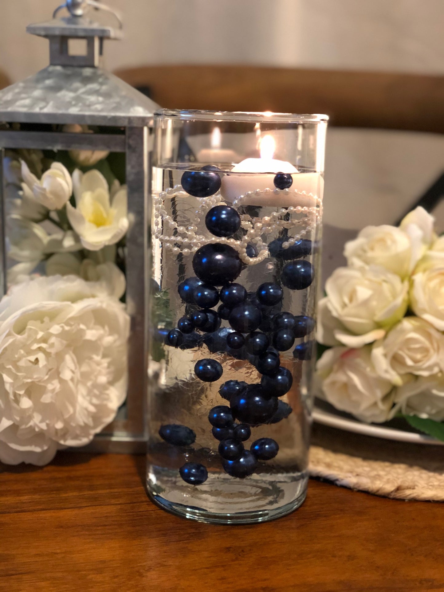 Navy Blue Floating Pearl Decoration/Centerpiece