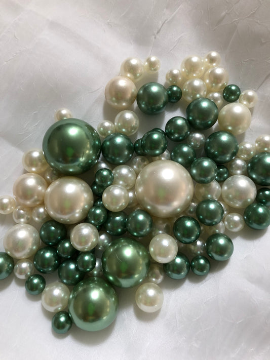 Sage Green Ivory Pearls For Floating Pearl Centerpiece, Table Scatters