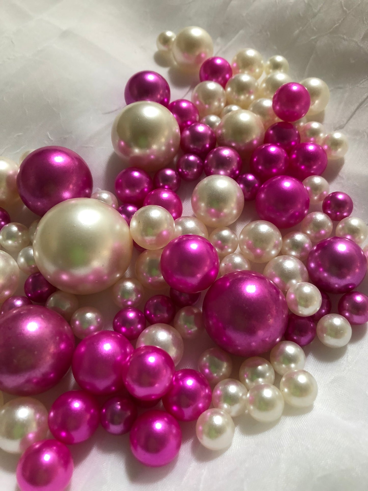 Magenta Ivory Pearls, Vase Fillers For Floating Pearl Centerpiece, Table Scatters