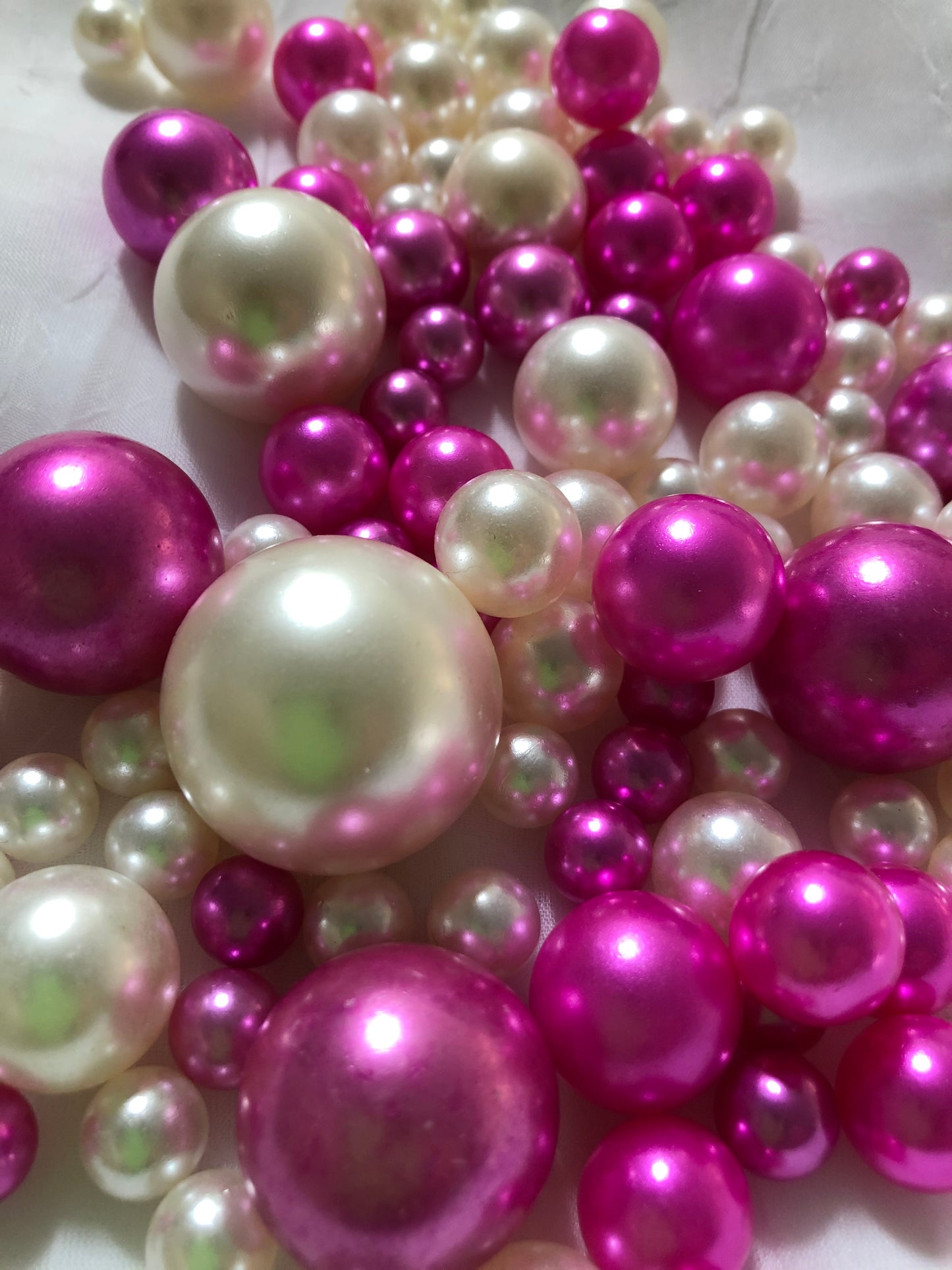 Magenta Ivory Pearls, Vase Fillers For Floating Pearl Centerpiece, Table Scatters