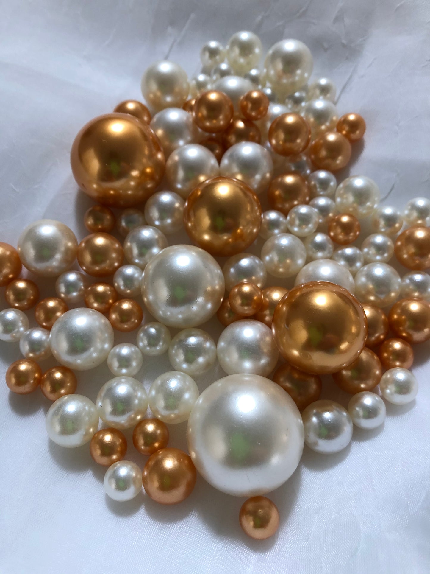 Gold Ivory Pearls, Vase Fillers For Floating Pearl Centerpiece, Table Scatters