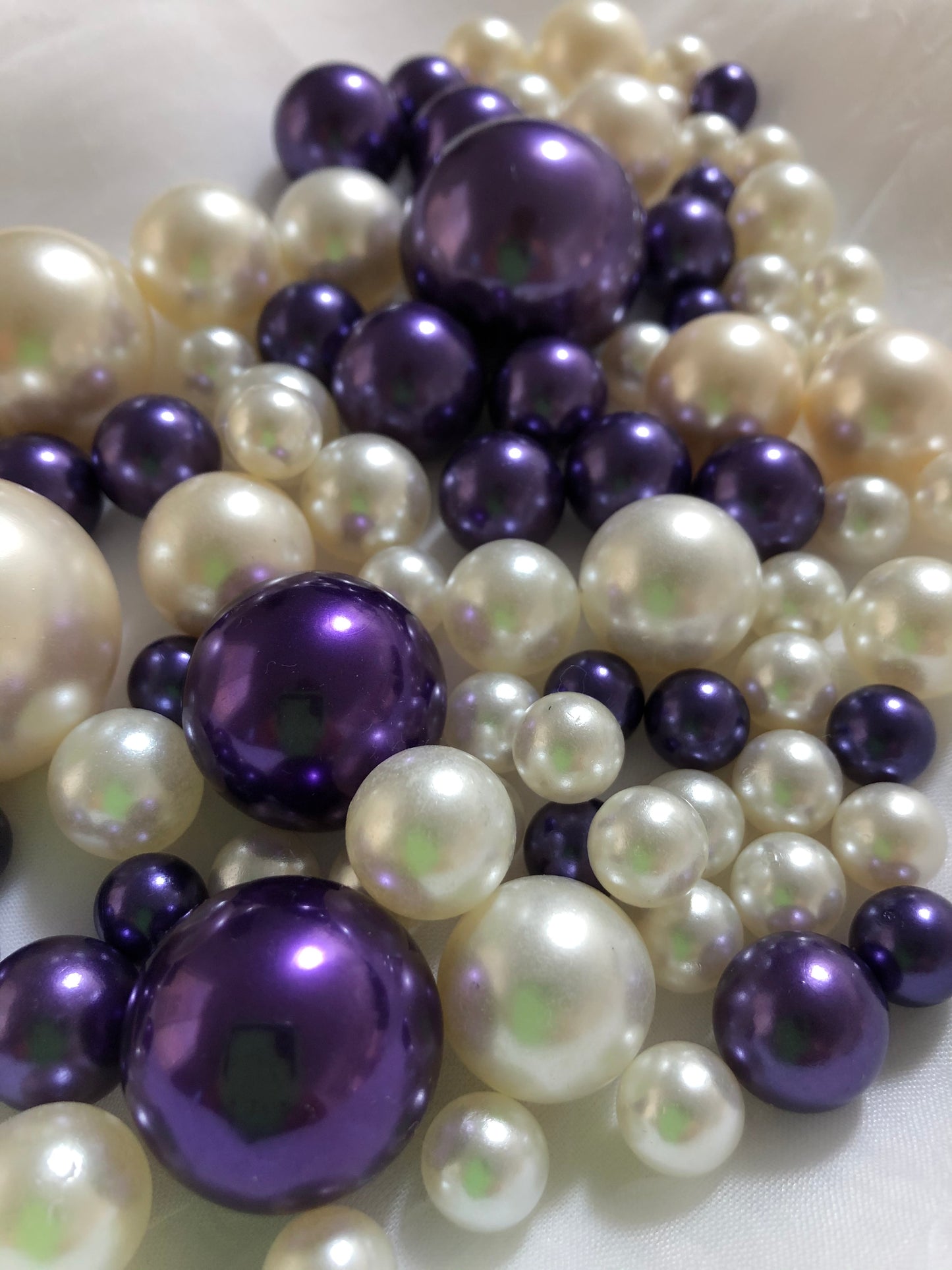 Purple Ivory Pearls, Vase Fillers For Floating Pearl Centerpiece, Table Scatters