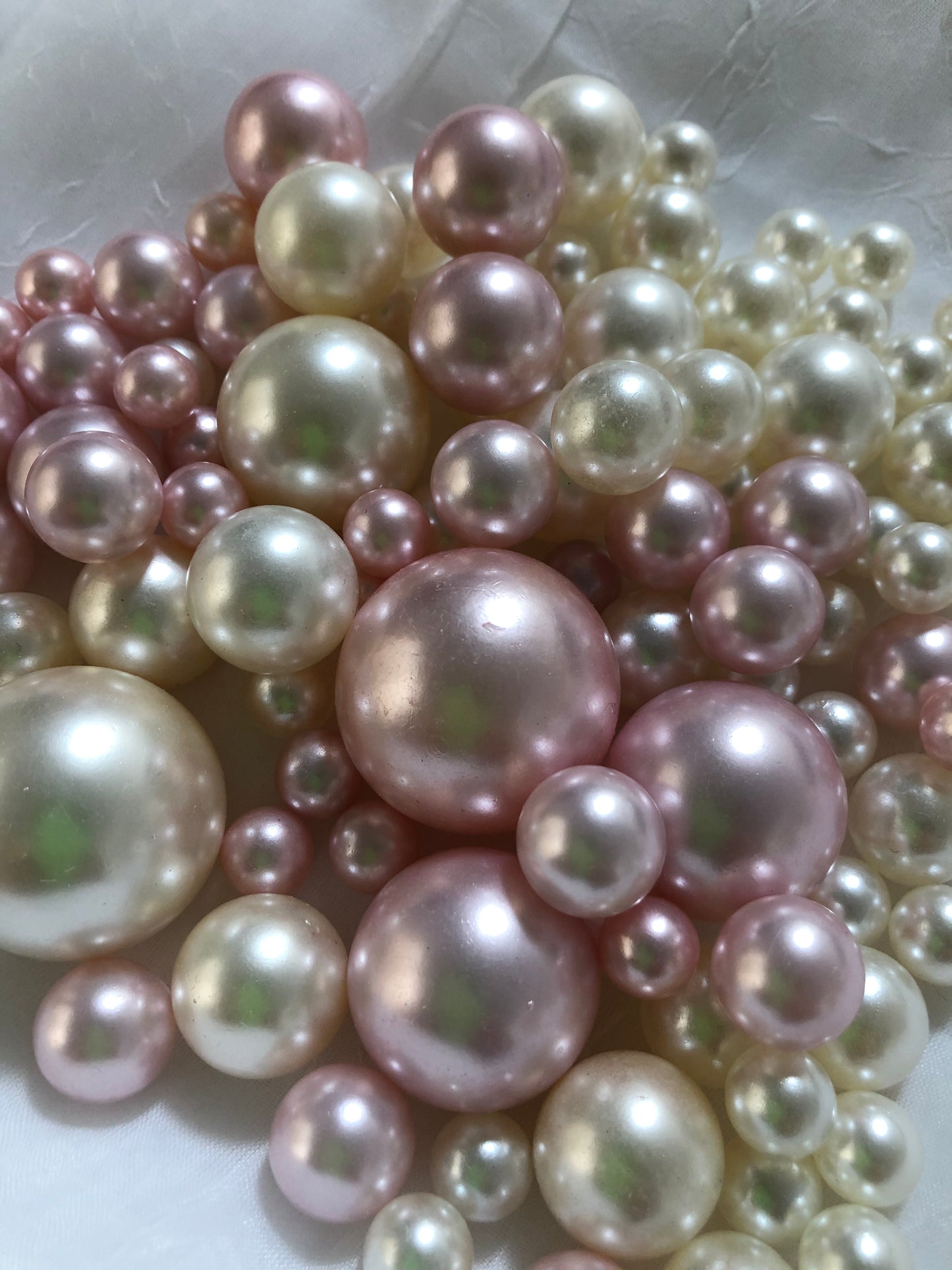 Light Pink Ivory Pearls, Vase Fillers For Floating Pearl Centerpiece, Table Scatters