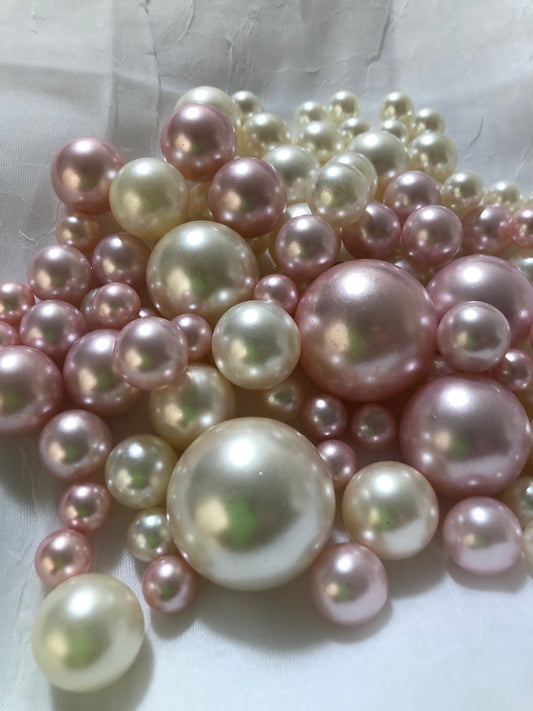 Light Pink Ivory Pearls, Vase Fillers For Floating Pearl Centerpiece, Table Scatters