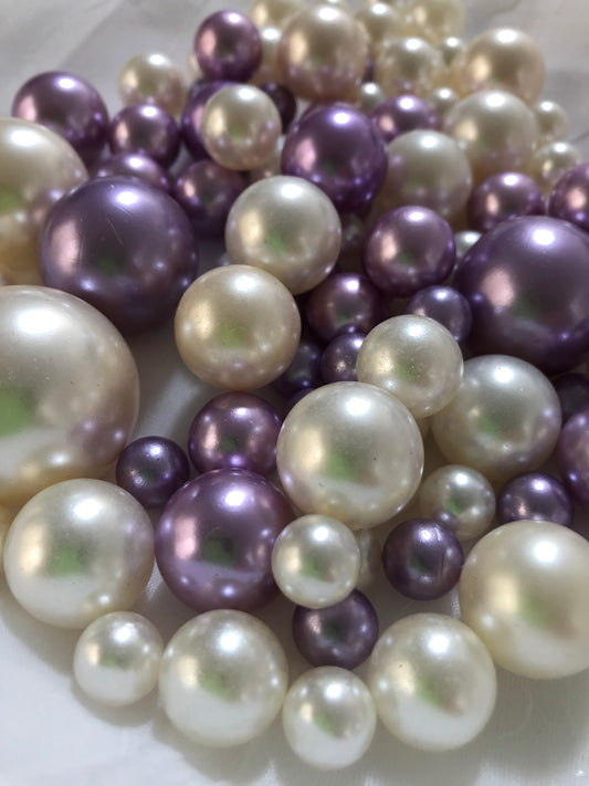 Lavender Ivory Pearls, Vase Fillers For Floating Pearl Centerpiece, Table Scatters