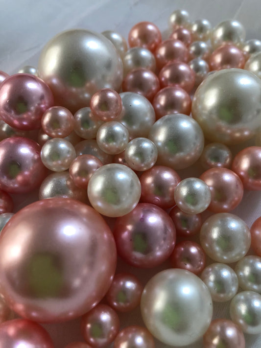 Rose Gold Ivory Pearls, Vase Fillers For Floating Pearl Centerpiece, Table Scatters