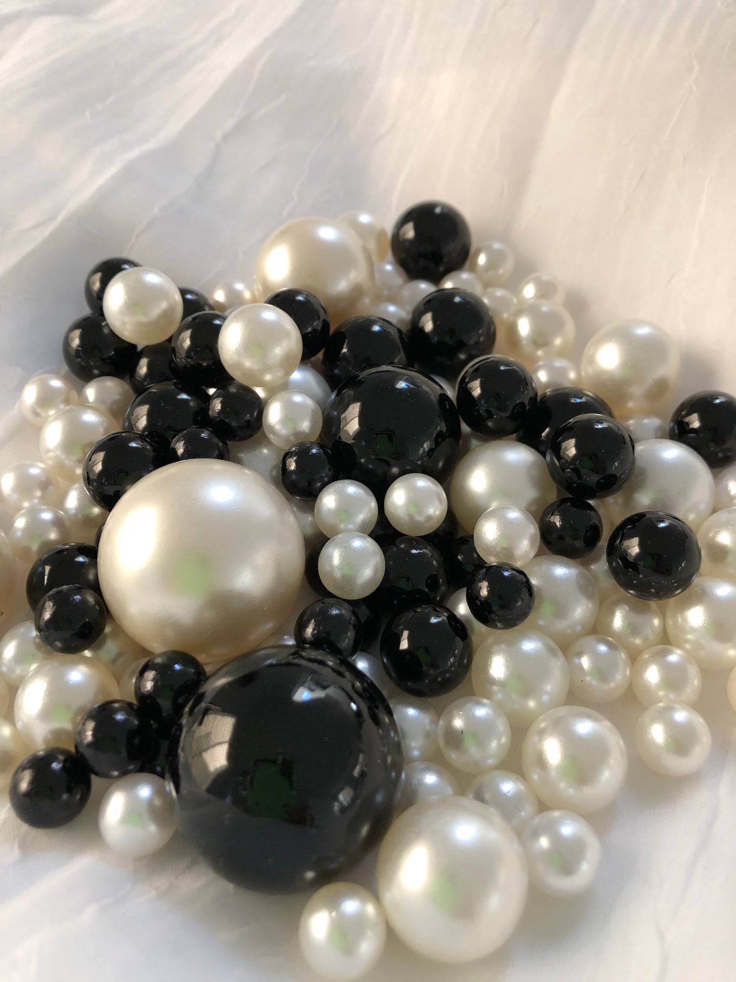 Black Ivory Pearls, Vase Fillers For Floating Pearl Centerpiece Decor