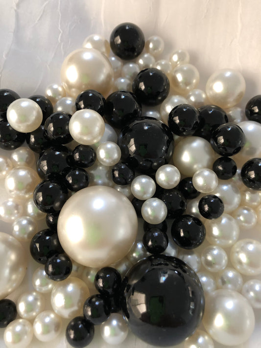 Black Ivory Pearls, Vase Fillers For Floating Pearl Centerpiece Decor