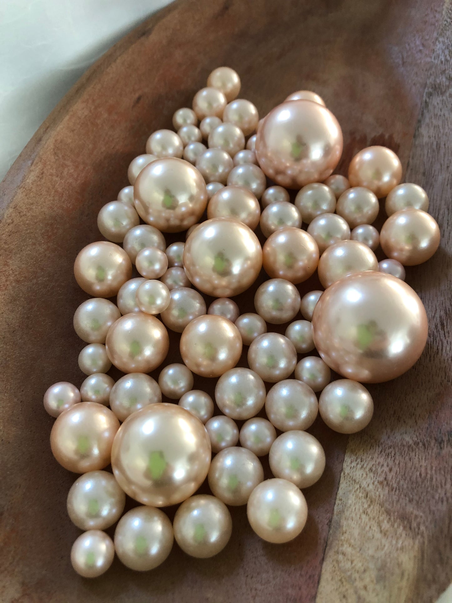 Blush Pink Vase Filler Pearls, Floating Pearl Centerpiece, Scatters, Confetti, No Hole Pearl