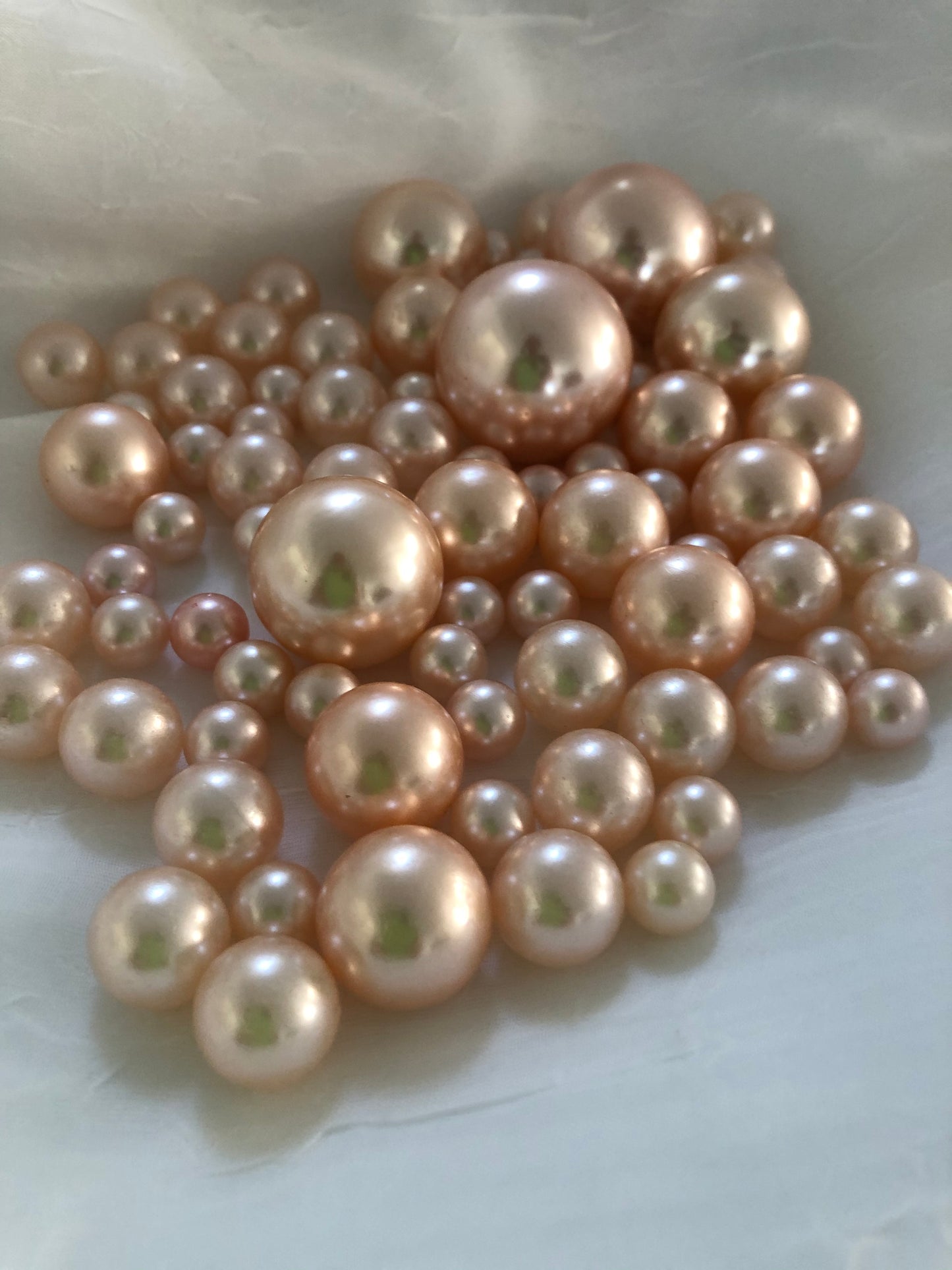 Blush Pink Vase Filler Pearls, Floating Pearl Centerpiece, Scatters, Confetti, No Hole Pearl