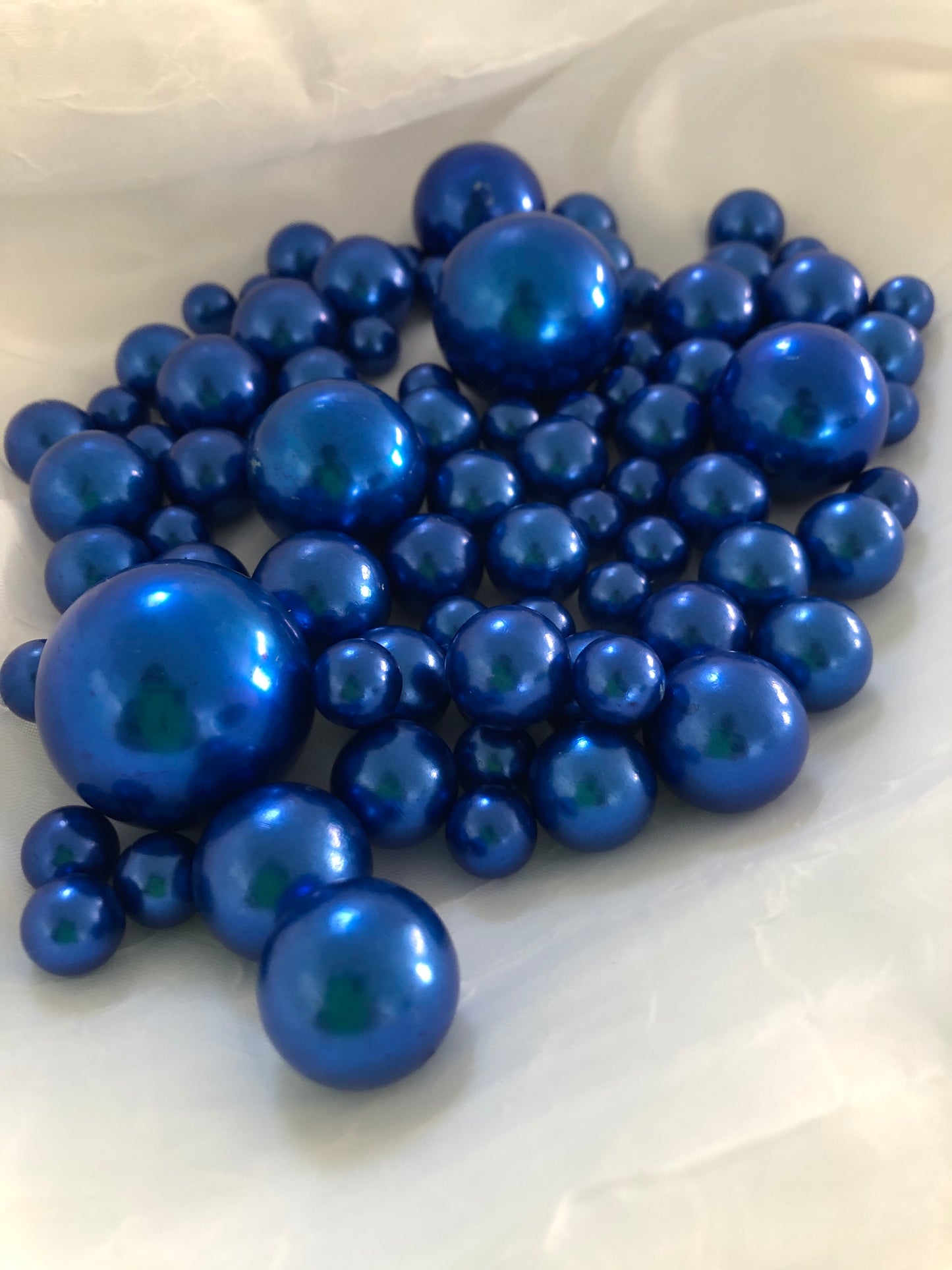 Royal Blue Vase Filler Pearls, Floating Pearl Centerpiece, Table Scatters