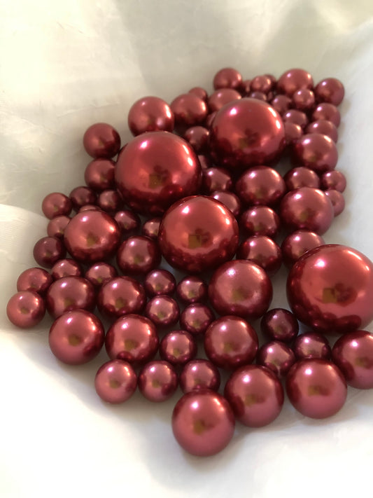 Burgundy vase filler pearls, floating pearl centerpiece, table scatters