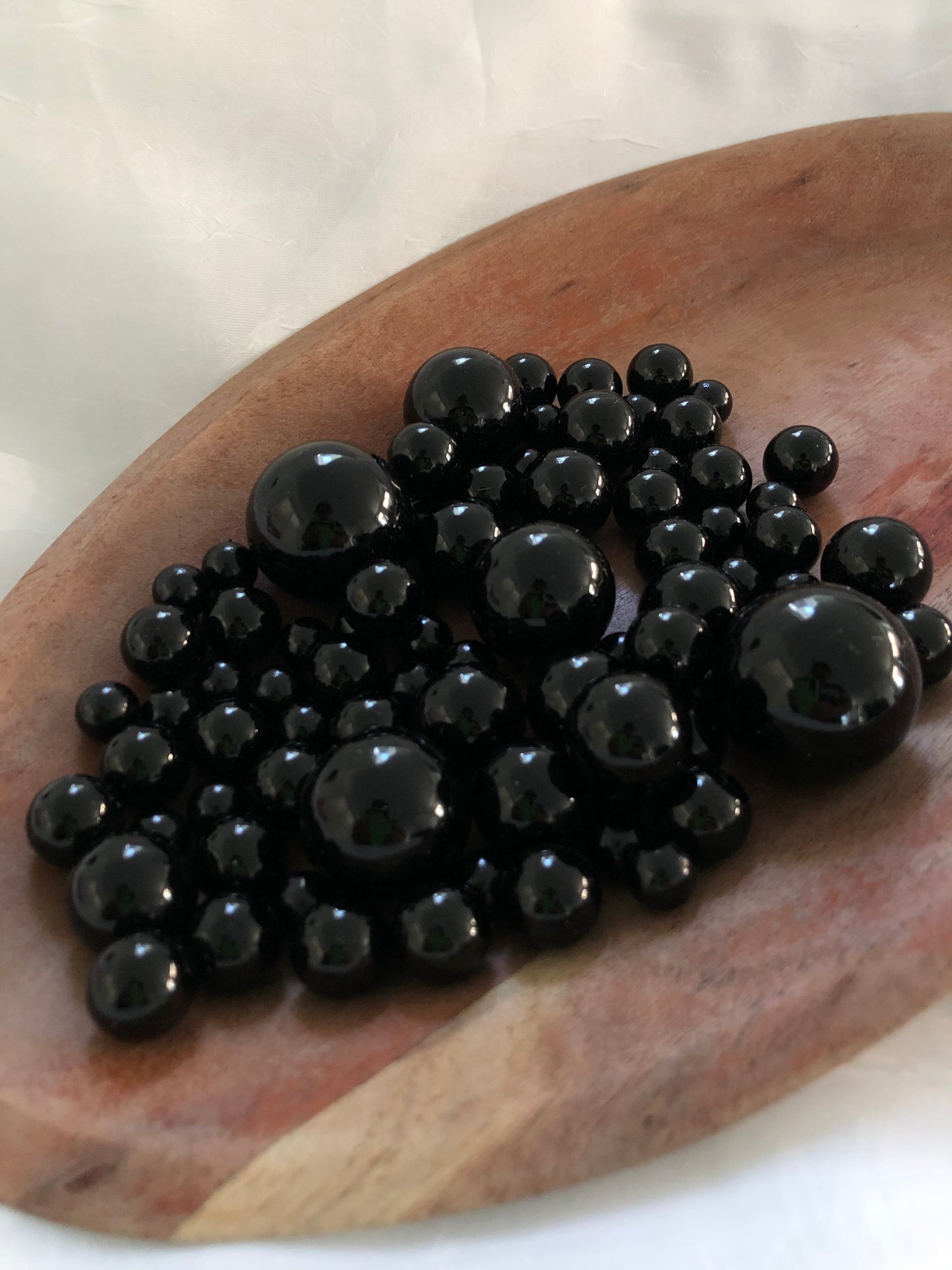 Black Vase filler pearls, floating pearl centerpiece, table scatters