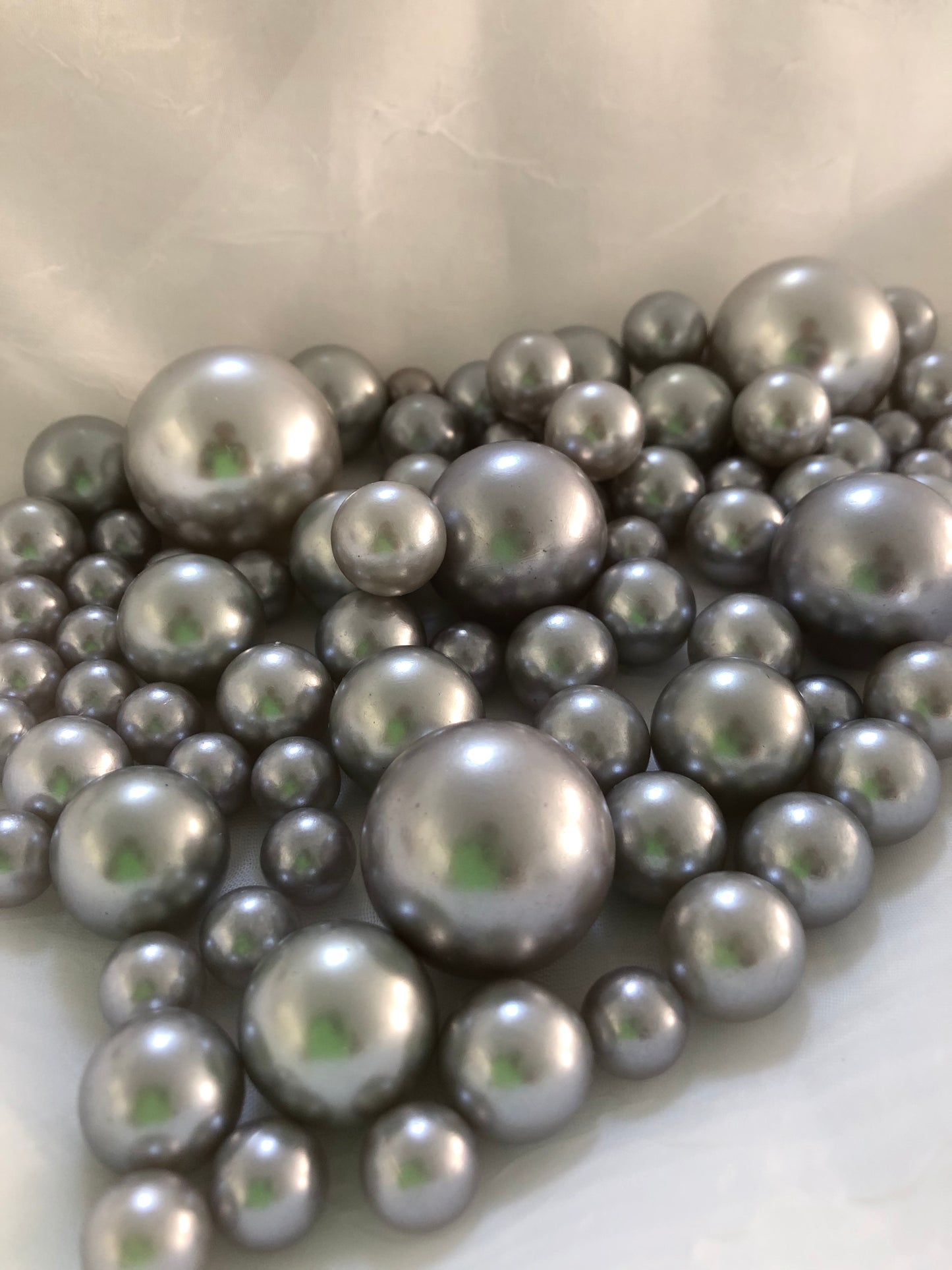 Silver Vase filler pearls, floating pearl centerpiece, table scatters