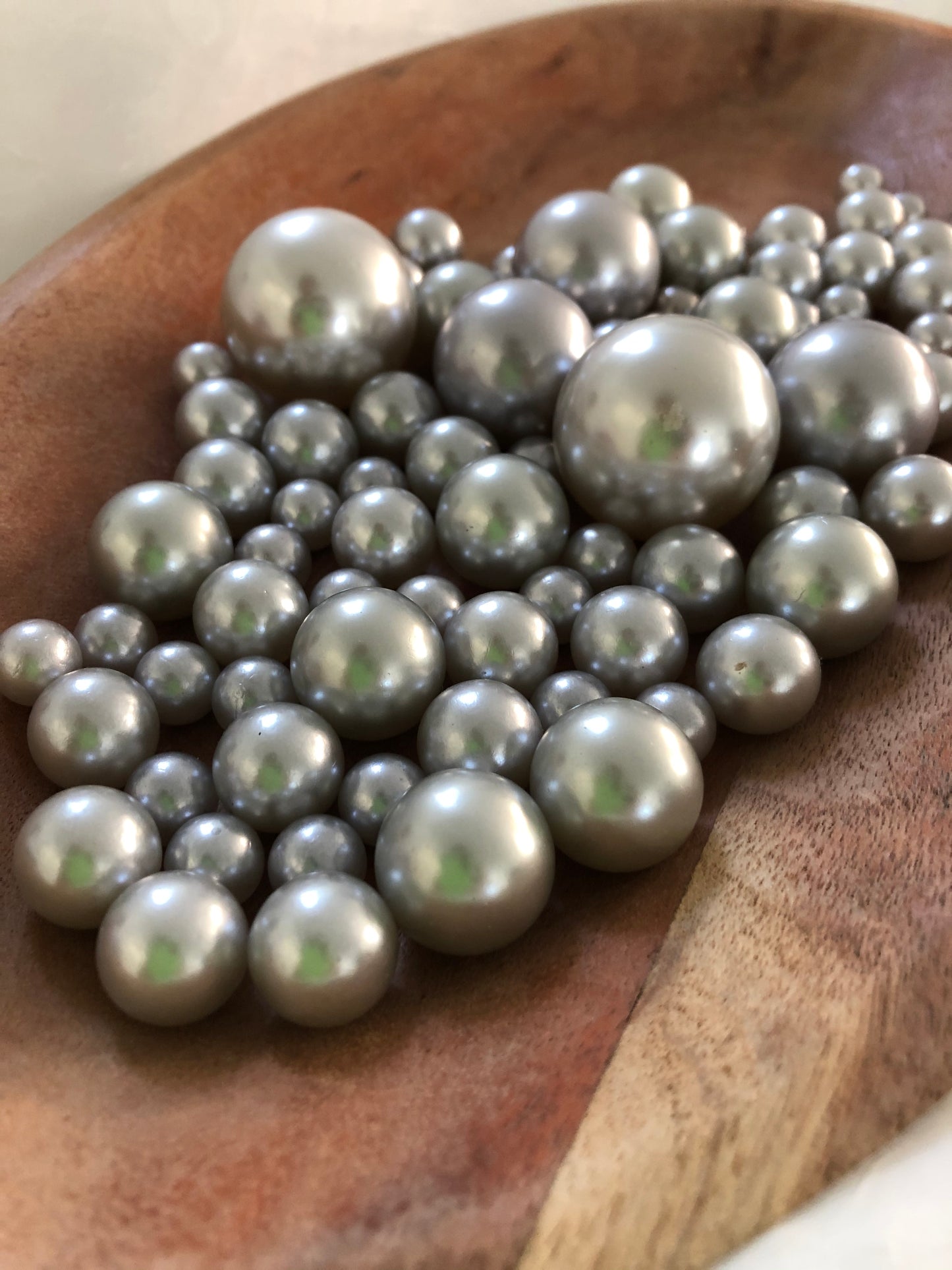 Silver Vase filler pearls, floating pearl centerpiece, table scatters